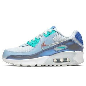 Nike Air Max 90 Light Blue and Aqua Sneakers size 6 youth